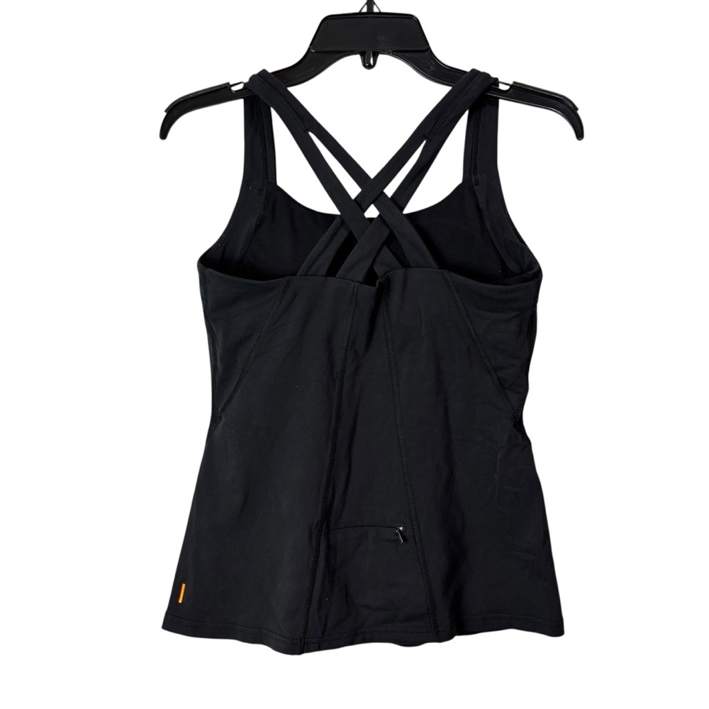 Lucy Fitness Fix Tank Top strappy back built in bra black workout athletic yoga - Picture 2 of 9